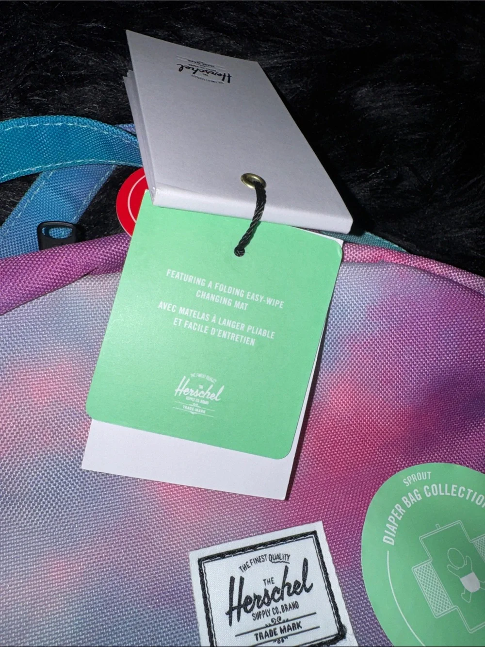 Herschel Supply Company Sprout Tie-Dye Pink Blue diaper Backpack/ 13”laptop 24L